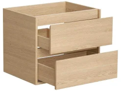 Badkamermeubel Met Opzetwastafel Van Steen Met Spiegel - Eikenfineer - 60 Cm - Milipam