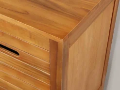 Badkamermeubel Van Acaciahout Met Dubbele Wastafel En Spiegels - 130 Cm - Pulukan