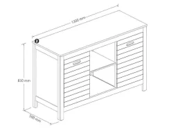 Badkamermeubel Van Acaciahout Met Enkele Wastafel - 130 Cm - Pulukan