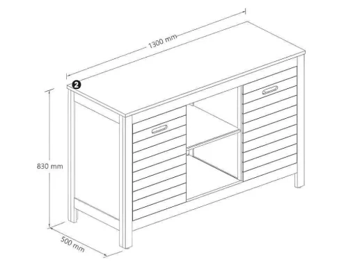 Badkamermeubel Van Acaciahout Met Enkele Wastafel - 130 Cm - Pulukan