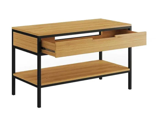 Badkamermeubel Van Licht Teakhout En Metaal Met Dubbele Wastafel - 120 Cm - Tukad
