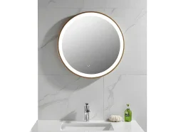 Badkamerspiegel Rond Met Led-Verlichting Numea - L60 X H60 Cm - Goudkleurig