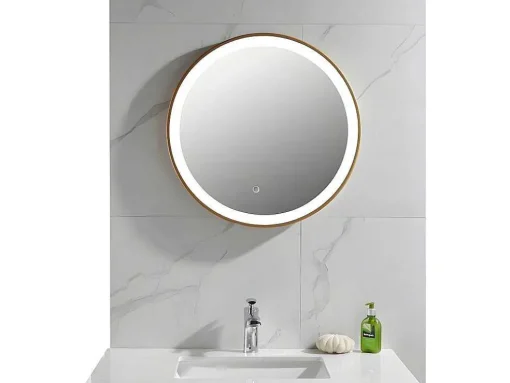Badkamerspiegel Rond Met Led-Verlichting Numea - L60 X H60 Cm - Goudkleurig