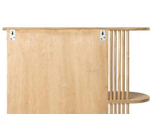 Badkamerwandkast Van Teak Met Spiegel En Nissen - Naturel - Cimahi
