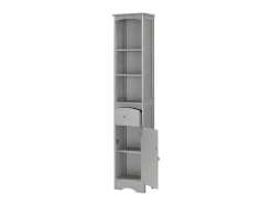 Badkamerzuil - H 170 Cm - Met 1 Lade En Verstelbare Planken - Grijs