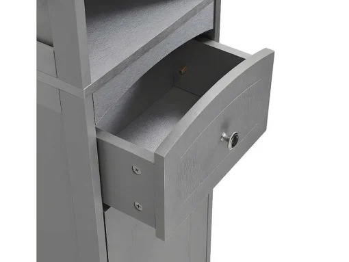 Badkamerzuil - H 170 Cm - Met 1 Lade En Verstelbare Planken - Grijs