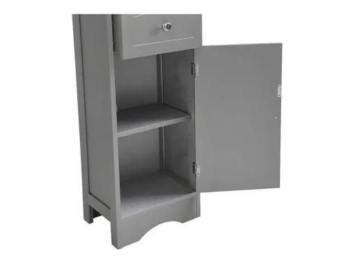 Badkamerzuil - H 170 Cm - Met 1 Lade En Verstelbare Planken - Grijs