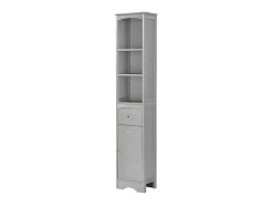 Badkamerzuil - H 170 Cm - Met 1 Lade En Verstelbare Planken - Grijs