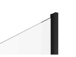 Badscherm Met Matzwarte Metalen Handdoekenrek In Industriele Stijl - 70 X 140 Cm - Tobin