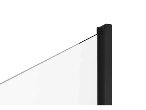 Badscherm Met Matzwarte Metalen Handdoekenrek In Industriele Stijl - 70 X 140 Cm - Tobin