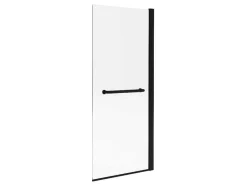 Badscherm Met Matzwarte Metalen Handdoekenrek In Industriele Stijl - 70 X 140 Cm - Tobin