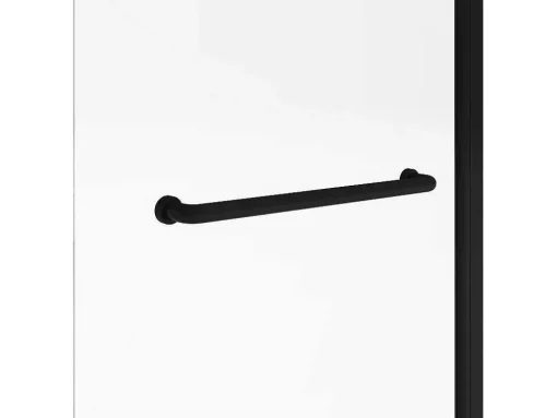 Badscherm Met Matzwarte Metalen Handdoekenrek In Industriele Stijl - 70 X 140 Cm - Tobin