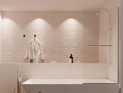 Badscherm Met Verchroomd Metalen Handdoekenrek In Industriele Stijl - 70 X 140 Cm - Tobin