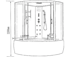 Baignoire-Douche Hydromassagehoek Chromotherapie 130 X 130 Cm - Aster
