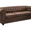 Bankstel En Fauteuil Chesterfield Van Microvezel Met Vintage Look