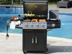 Barbecue Op Gas Met 4 Branders En 1 Rechaud Aan De Zijkant 143 X 54 X 115 Cm - Smoky