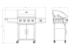 Barbecue Op Gas Met 4 Branders En 1 Rechaud Aan De Zijkant 143 X 54 X 115 Cm - Smoky