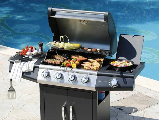 Barbecue Op Gas Met 4 Branders En 1 Rechaud Aan De Zijkant 143 X 54 X 115 Cm - Smoky