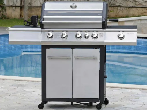 Barbecue Op Gas Met 4 Branders, 1 Rechaud Aan De Zijkant En 1 Grill 148 X 56 X 121 Cm - Roasty