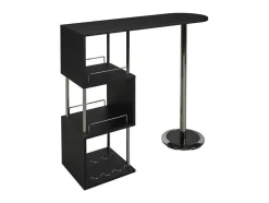 Barmeubel Aliseto - Mdf En Verchoomd Metaal - Zwart