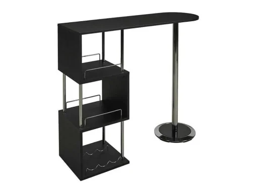 Barmeubel Aliseto - Mdf En Verchoomd Metaal - Zwart
