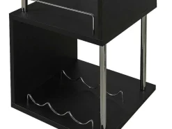 Barmeubel Aliseto - Mdf En Verchoomd Metaal - Zwart