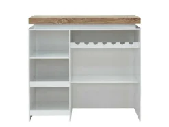 Barmeubel Halo Ii - Wit Gelakt Mdf - Leds - Wit En Eik