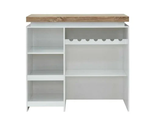 Barmeubel Halo Ii - Wit Gelakt Mdf - Leds - Wit En Eik