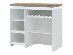 Barmeubel Halo Ii - Wit Gelakt Mdf - Leds - Wit En Eik