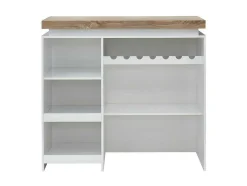 Barmeubel Halo Ii - Wit Gelakt Mdf - Leds - Wit En Eik