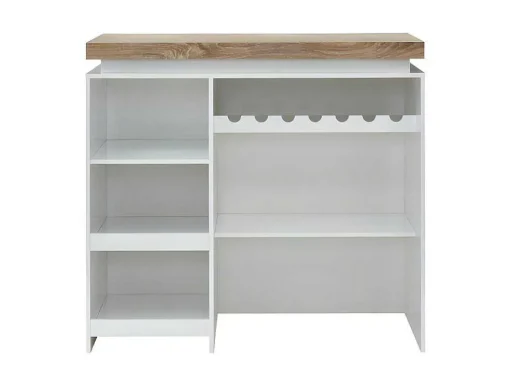 Barmeubel Halo Ii - Wit Gelakt Mdf - Leds - Wit En Eik
