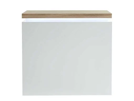 Barmeubel Halo Ii - Wit Gelakt Mdf - Leds - Wit En Eik