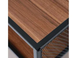 Barmeubel, Laag Dressoir - 2 Deuren En 4 Nissen - Mdf - Industriele Stijl - Kleuren: Bruin En Zwart