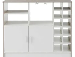 Barmeubel, Laag Dressoir Met Opbergruimte - Mdf - Eigentijdse Stijl - Kleuren: Grijs En Wit