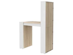 Barmeubel Met Opbergruimtes - Mdf - Naturel En Wit - Skarn