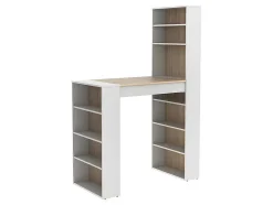 Barmeubel Met Opbergruimtes - Mdf - Naturel En Wit - Skarn