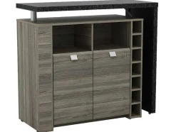 Barmeubel Meteorite - 2 Deuren & 2 Nissen - Mdf Blad Met Granieteffect