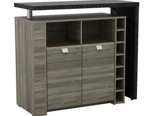 Barmeubel Meteorite - 2 Deuren & 2 Nissen - Mdf Blad Met Granieteffect