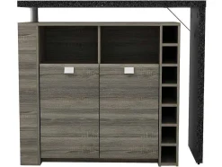 Barmeubel Meteorite - 2 Deuren & 2 Nissen - Mdf Blad Met Granieteffect