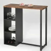 Barmeubel Morena - Metaal En Mdf - Blad Walnoteneffect