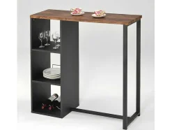 Barmeubel Morena - Metaal En Mdf - Blad Walnoteneffect