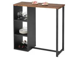 Barmeubel Morena - Metaal En Mdf - Blad Walnoteneffect