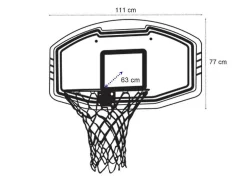 Basketbalnet Voor Aan De Muur, Wit - B111 X H77 Cm - Bemidji