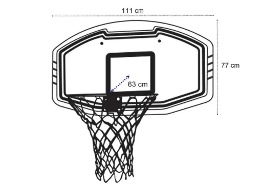 Basketbalnet Voor Aan De Muur, Wit - B111 X H77 Cm - Bemidji