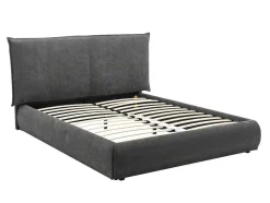 Bed 160 X 200 Cm - Ribfluweel - Antraciet - Sonetri