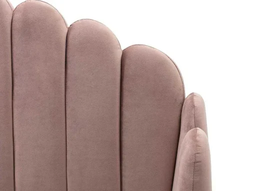 Bed 140 X 190 Cm Met Hoofdbord Met Golfpatroon - Velours - Oudroze + Matras - Sagali