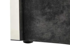 Bed 140 X 190 Cm Met Hoofdbord Met Verticale Stiksels - Velours - Antraciet - Feroya