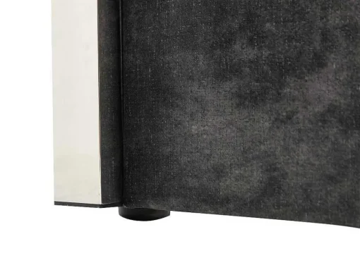 Bed 140 X 190 Cm Met Hoofdbord Met Verticale Stiksels - Velours - Antraciet - Feroya