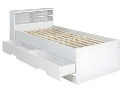 Bed Boris Met Laden En Opbergruimte - Wit - 90X190 Cm