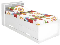 Bed Boris Met Laden En Opbergruimte - Wit - 90X190 Cm
